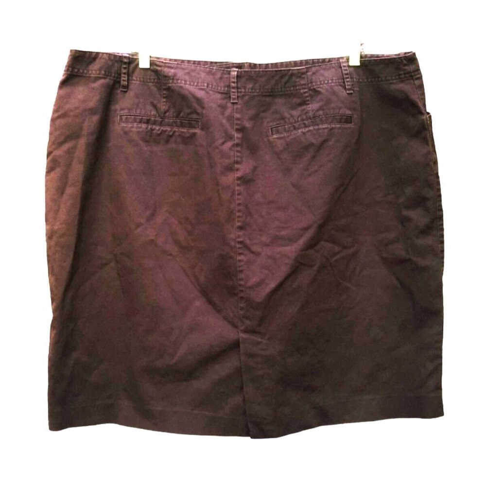 Lauren Ralph Lauren Womens Plus Size Brown Cotton Twill Short Skirt Size 22W - Picture 2 of 3
